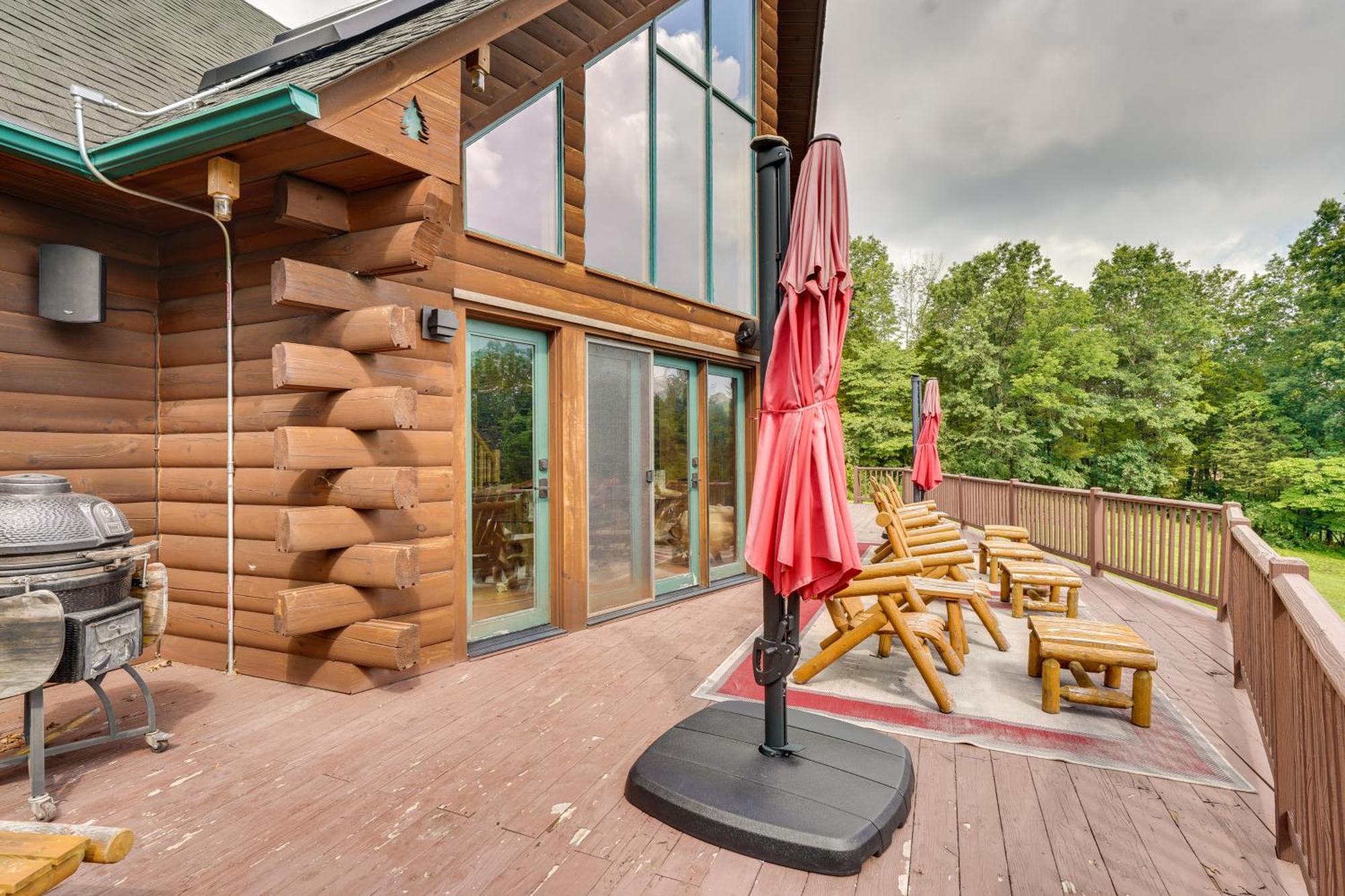 Luxury Log Cabin With Ev Charger And Mtn Views! Blairstown Exterior foto